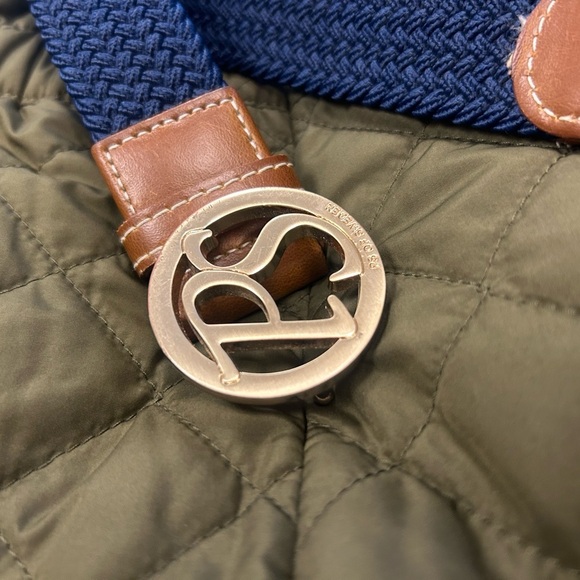 PS of Sweden size S NWOT Navy Blue and Brown Braided Belt with Gold Buckle - Picture 7 of 10